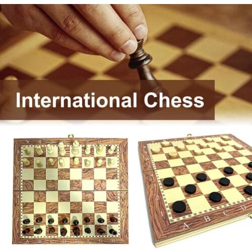 3 in 1 Portable Chess Set Intelligence Development Wooden Chess Board Game Set Checkers Board Draughts Entertainment Travel Toys