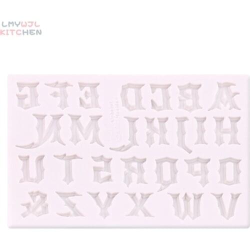 Weird Letter Silicone Mold 5 Styles of Alphabet Chocolate Candy Mold Fudge Cake Decoration Tool Letter Craft Resin Mold