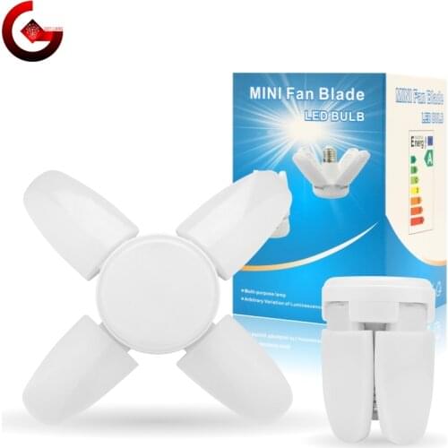 Mini LED E27 Folding Fan Bulb 28W LED Light Bulb AC 110V 220V Foldable UFO Lamp 360 degrees Lampada LED Lamp 85-265V Spotlight