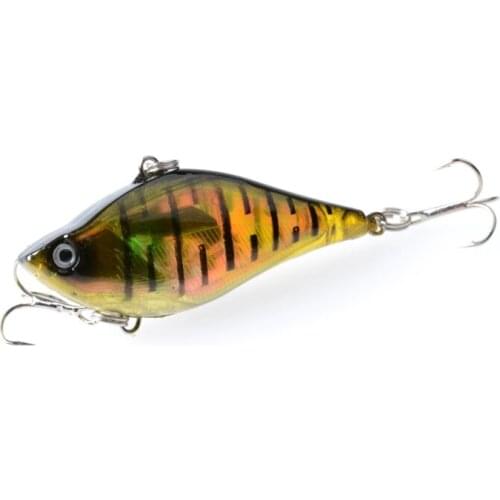 YUZI 1pcs Vibration Fishing Bait Artificial Baits 6cm 13.2g Crankbait Sinking VIB Fishing Lures 3D Eyes Laser Minnow Lure