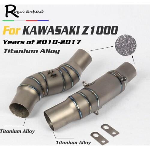 Z1000 slip-on Motorcycle Exhaust middle link Pipe For KAWASAKI Z1000 ninja 2007 2008 2009 2010 2011 2012 2013 2014 15 16 17