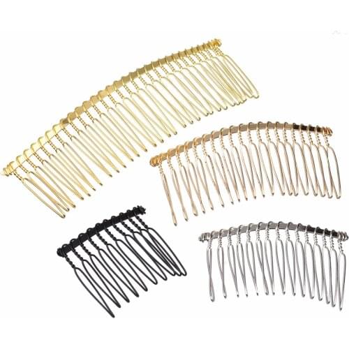 6pcs/lot 10 15 20 30 Teeth Black/Gold/Rhodium Hairpin Combs Wedding Hair Accessories Bridal Hair Combs DIY Jewelry Findings
