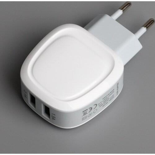 50pcs/lot Charger Adapter EU US Plug Smart Travel Big Dual 2 USB Eggshell Ellipse Oval Ellipse Style Phone Charger for Iphone X