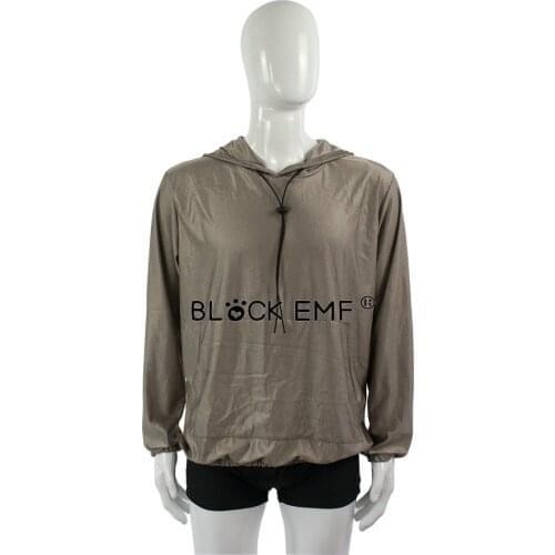 Radiation Protection Shielding Pullover Hoodie, Layer Of Silver Fabric For EMF Protection