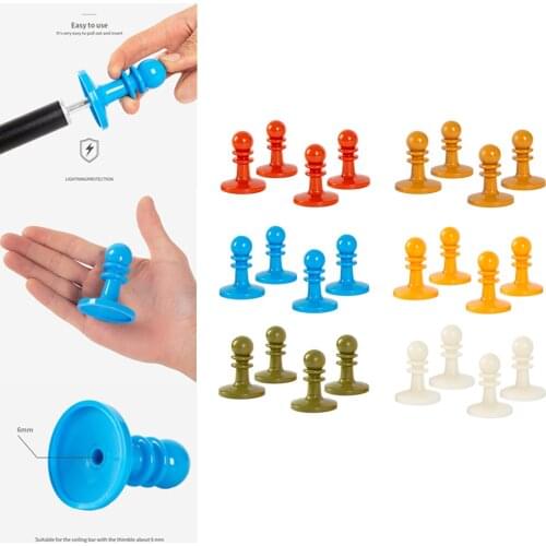 4pcs Tent Poles Lightning Protector Tent Tarp Grabbers for Camping Hiking Backpacker Tent Combination Supplies