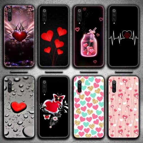 Cute Couples PINK Love Heart Hard Phone Case for Xiaomi Mi Note 10 Lite Mi 9T Pro xiaomi 10 10 CC9 Pro
