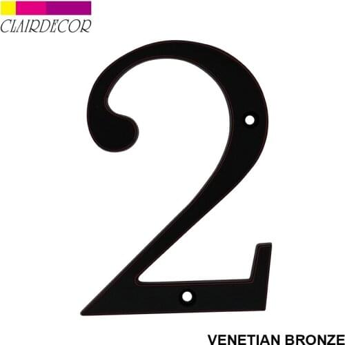 4 in Sold Zinc Modern House Number Hotel Home Door Number Outdoor Address Plaque Zinc Alloy Number for House Address Sign #2