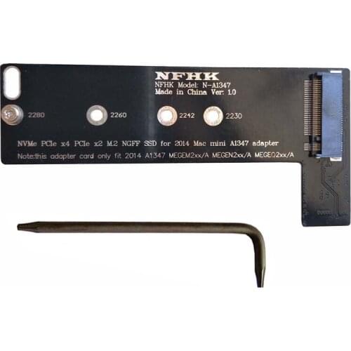 A1347 64GB 128GB 256GB 512GB 1TB NVMe M.2 NGFF PCIe SSD for Late 2014 Mac Mini MEGEN2 MEGEM2 MEGEQ2 Adapter Card Convert Adapter