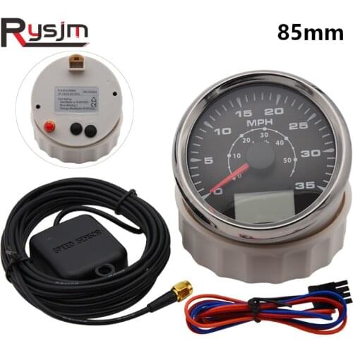 0-35MPH Universal 85 mm Car Speedometer GPS Odometers IP67 Waterproof for marine boat yacht 7 Colors Backlight 9~32V