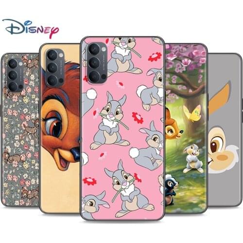 Bambi Thumper Soft Black Silicone Cover For OPPO Reno 5 Pro+ 3 4 Lite F SE Z Pro 4G 5G Phone Case Shell