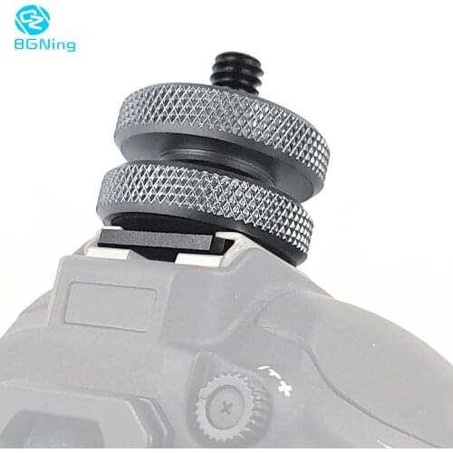 BGNing 3/8 1/4 Tripod Screw to Flash Hot Shoe Mount Adapter Double-layer for Lighting LED DSLR SLR Hotshoe Studio Accessories