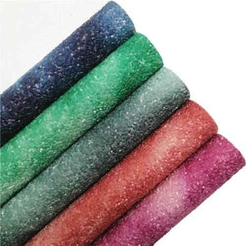 Cloudy Chunky Glitter Vinyl Fabric Sheet Twill Backing Synthetic Leather Faux Vinil For Bows Earrings DIY A4 SIZE R112