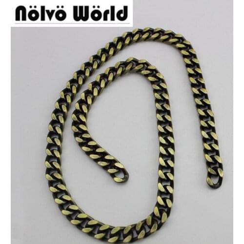 10 meters 8mm Wide 4 Sides Curb Retro Brush Antique Brass Chain for women bags handbags purse adjusted