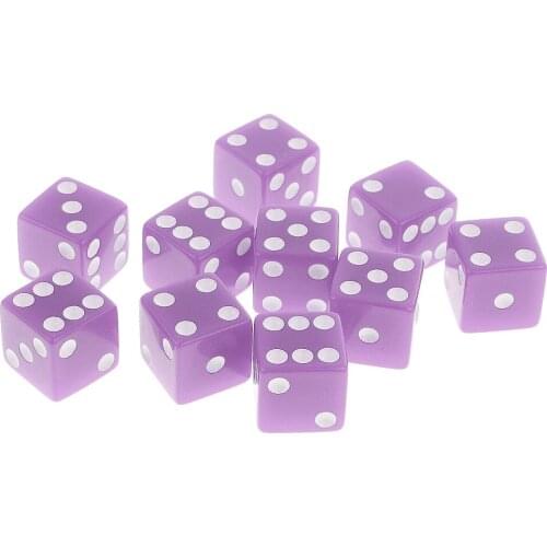 10pcs 6 Sided Dices D6 Digital Dice Party Gaming Dice D&D RPG Board Game Toy