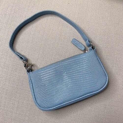 DOYUTIG Simple Design Womens Genuine Leather Mini Size Handbag Real Cow Leather Blue Color Little Flap Lady Fashion Bag F768