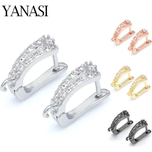 DIY Earring Findings for Woman Clasps Jewelry Making Accessories with Copper Zirconia Jewelry Wholesale