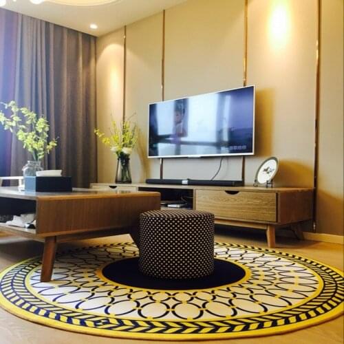 European Simple Living Room Round Rug Computer Chair Area Rug Children Play Tent Rug and Cloakroom Rug