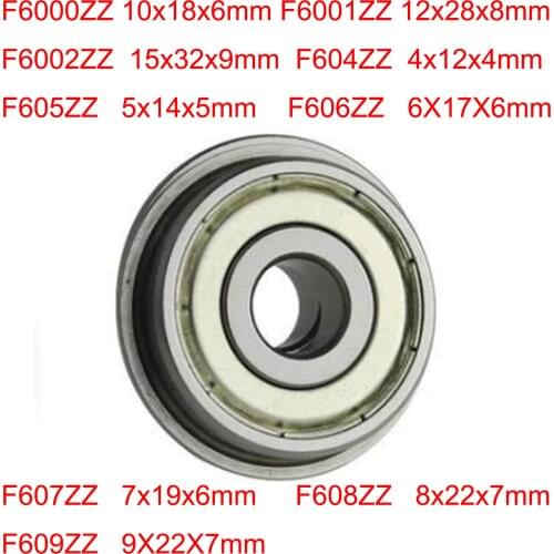 1PC 2PC 4PCS Flange Ball Bearing F6000ZZ F6001ZZ F6002ZZ F604ZZ F605ZZ F606ZZ F607ZZ F608ZZ F609ZZ 3D Printers Parts Deep Groove