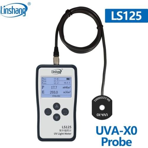UVA-X0 probe for Linshang LS125 Ultraviolet power meter test 365nm high pressure mercury lamp with UV light intensity and energy