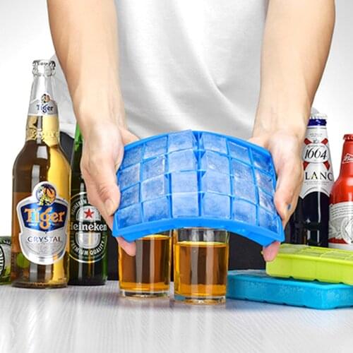 Ice Cube Mold 24 Grid Silicone Ice Cube Tray Square Ice Tray Mold Easy Release Silicone Ice Cube Maker Bar Kitchen Accessories