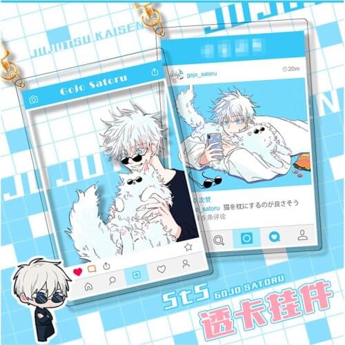 Jujutsu Kaisen Acrylic Key chain Gojo Satoru Keyring 2pcs PVC+Acrylic Keyring Pendant