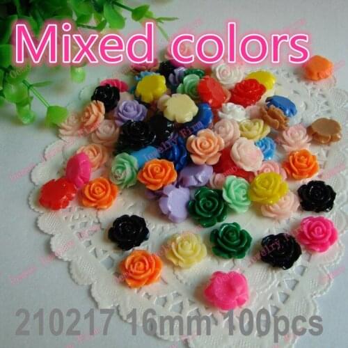Super Kawaii Trendy Handmade Crafts Flatback Resin Cabochon 24mm Mix Color Roses Flowers DIY Home Decoration Jewelry Making