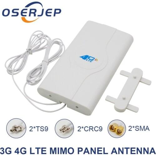 700~2600mhz 88dbi 3g 4g Lte Antenna Mobile Antenna 2* SMA/2* CRC9/2* TS9 Male Connector Booster Mimo Panel Antenna+2 Meters