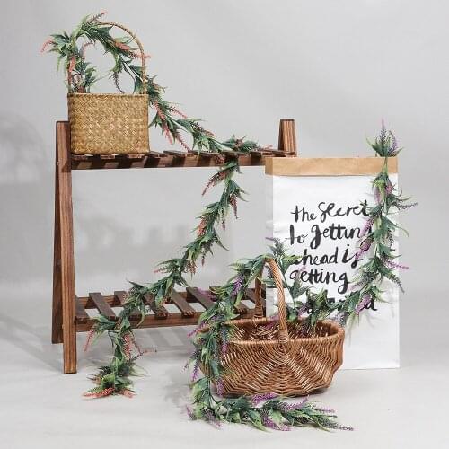 Simulation Lavender Vine Fake Plants Artificial Leaves Home Wall Door Decoration
