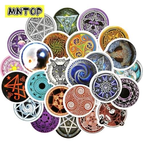 10/30/50pcs/Pack Circular Totem Graffiti Waterproof Stickers For Refrigerator Motorcycle Skateboards Laptop Luggage Toy Guitar