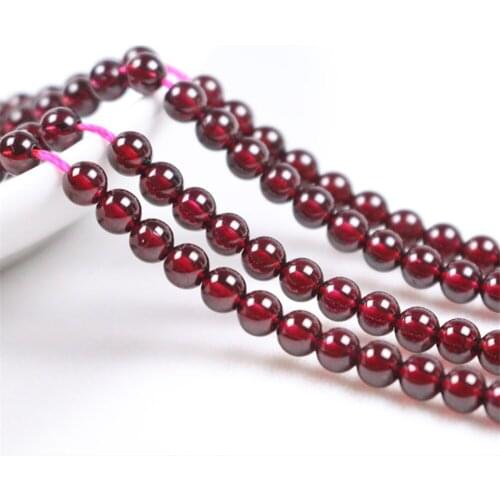 Grade 4A Natural Garnet Beads 3mm-6.5mm Cherry Red Color NOT Dyed Smooth Polished Round 15.4 Inch Strand SL10