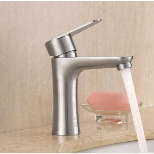 Nickle Finish Single Handle Bathroom Faucet BEST Stainless Steel Basin Mixer Taps