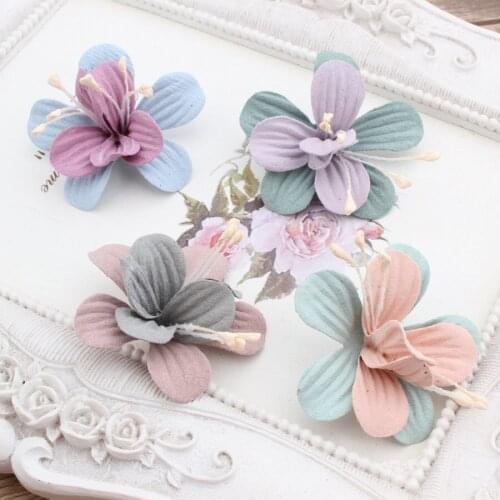 New Design 50pcs/lot Colorful Suede Cartoon Lilies Flowers Shape Handmade Microfiber Floral Diy Jewelry Garment/Hair ornaments