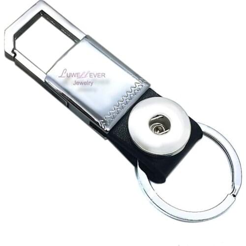 Original 013 Genuine Leather fashion key chain 18mm Snap Button keychains Charm Jewelry For Women Men keyring