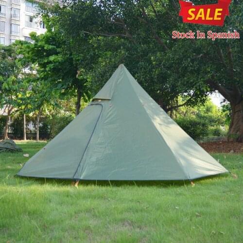 3-4 Person Ultralight Outdoor Camping Teepee Waterproof Silnylon Pyramid Tent Large Rodless Tent Backpacking Hiking Tents