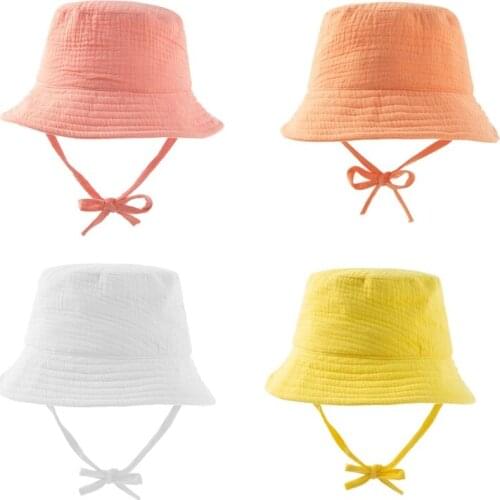 Baby Kids Children Fisherman Cap Wide Brim UV Protection Visor Outdoor Summer Flat Top Sunhat Bucket Hat