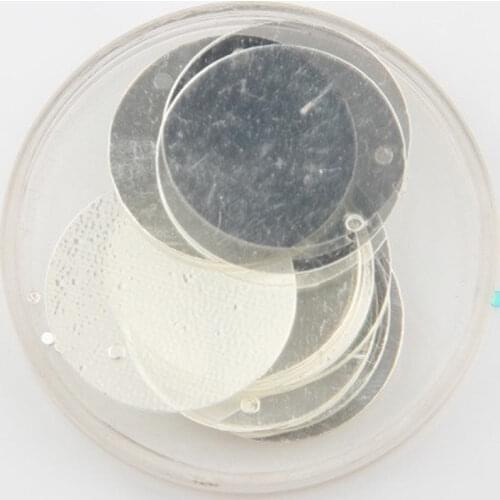 50g 30mm Crystal White Flat Round Sequins For Crafts PET DIY Garment Sewing Wedding Accessories With 1 Side Hole