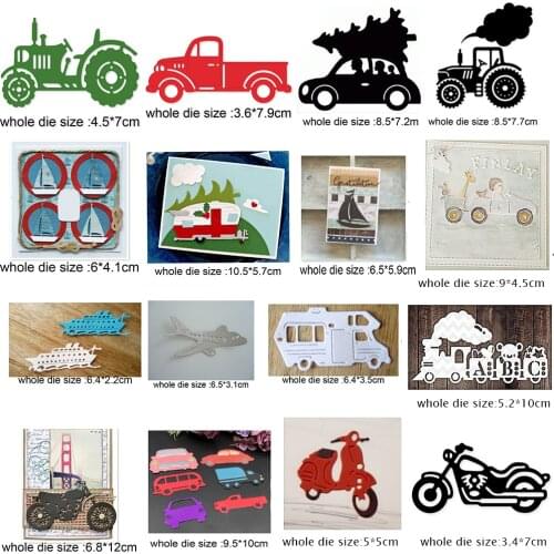 Motorcycle Car Airplane Ship 2021 New Card Metal Cutting Craft Template DIY Scrapbook Paper Photo Album Embossed Paper Mould
