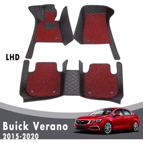 Luxury Car Floor Mats For Buick Verano 2020 2019 2018 2017 2016 2015 Double Layer Wire Loop Custom Carpets Interior Accessories