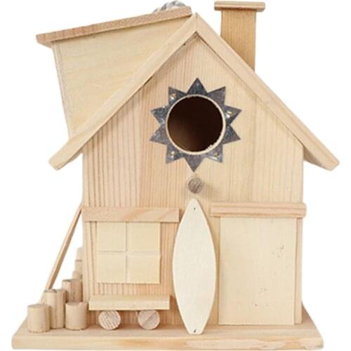 Pinewood Garden ing Wild Bird Nest Feeder Finch Canary Chickadee Bluebird Bird House Cage Nesting Box House Outdoor Decor