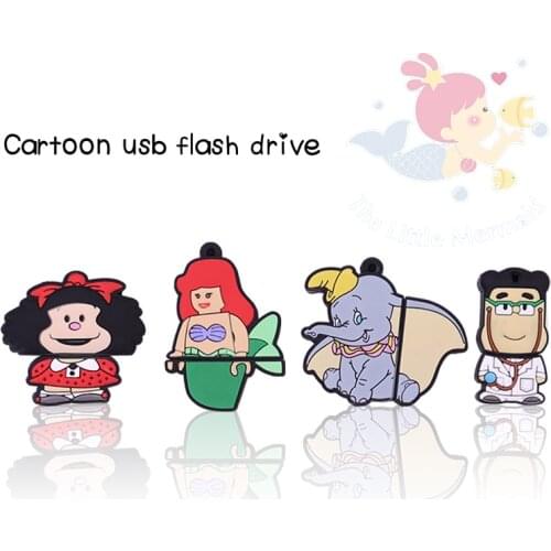 Usb stick pendrive 128gb pen drive 64gb memory stick cartoon Dumbo/Mermaid usb flash drive lovely gift mini flash drive cle usb