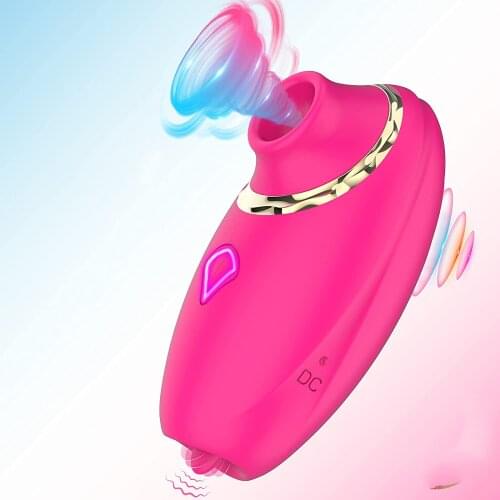 Clit Sucking Rose Vibrator Licking Tongue Nipple Massager with Intense Stimulating Modes Sex Toys for Women Couples Rechargeable