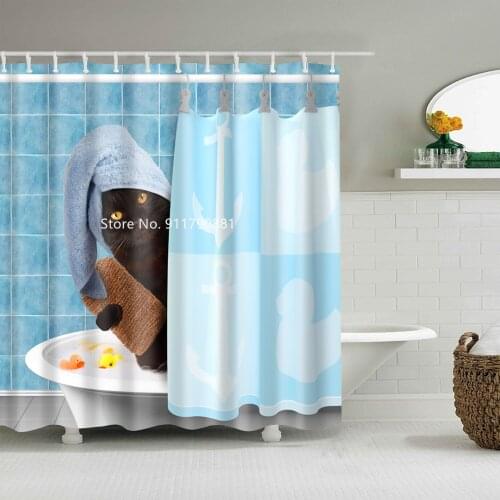 Animal Zebra Series Printed Waterproof and Mildew Resistant Home Bathroom Decor with White Black Shower Curtains with Hooks