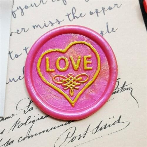 LOVE with Immortal knot seal wax stamp Retro Wood Stamp Sealing Wax Seal Stamp Wedding Decorative sealing Stamp wax seals