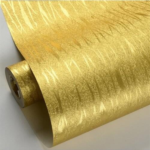 High-end luxury wallpaper gold foil papel de pared gold yellow silver ktv hotel bedroom living room pure color ceiling wallpaper