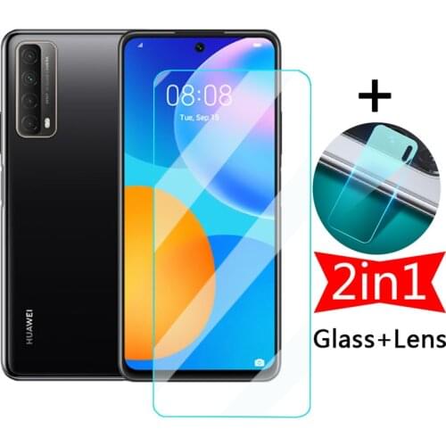 2in1 Screen Protective Glass for Huawei P Smart 2021 2020 Psmart Pro Plus 2019 Camera Lens Protector Tempered Film on P Smart Z
