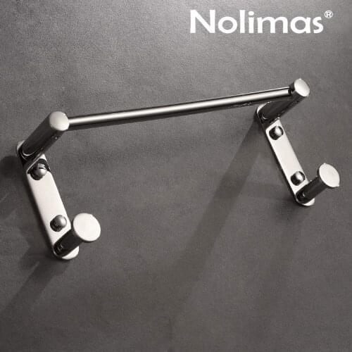 Mirror Polished Towel Ring Towel Bar With Clothes Hook SUS 304 Stainless Steel Hanger Wall Mounted With Bathroom Accessories