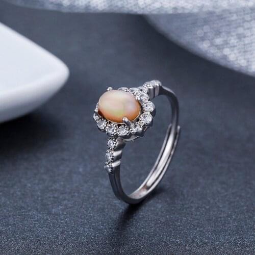 925 Sterling Silver Oval Natural Opal Rings For Women Wedding Engagement Love Ring with Stone Jewelry Finger Bague Aneis Anelli
