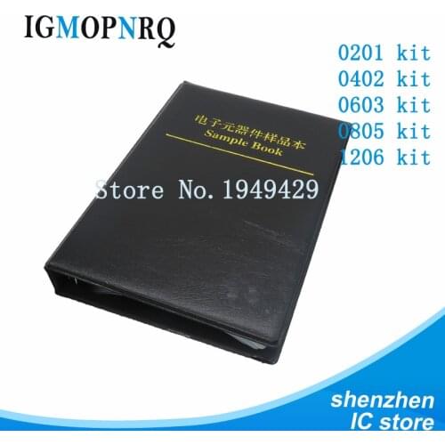 1 book 170values *50pcs=8500pcs 0201 0402 0603 0805 1206 SMD resistor 1% 0R~10M Sample Book Resistors Assortment Kit Resistors
