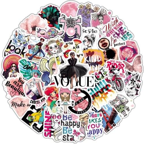 10/50/100PCS Pink Mixed Vsco Girl My Style Stickers Laptop Guitar Luggage DIY Waterproof Graffiti Sticker Decal Kid Classic Toys