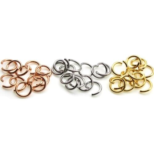 100pcs Stainless Steel Rose Gold Open Jump Rings Split Ring Connector Fit DIY Necklace Bracelets Chains Jewelry Making Materials